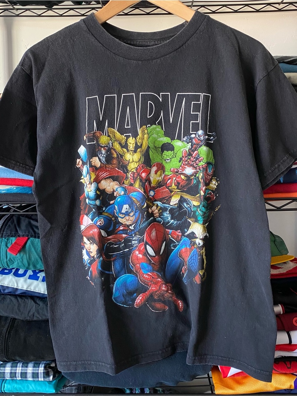 Vintage Marvel Character T-Shirt Mad Engine Comic Book Y2K